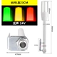 Đèn cảnh báo ánh sáng và âm thanh ba màu một mảnh Yuanhuang YH50-RGY-J Đèn cảnh báo máy công cụ sáng và luôn sáng, tùy chọn 24V đèn xoay cảnh báo 220v có còi