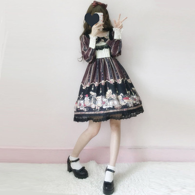 taobao agent Japanese school skirt, retro dress for princess, Lolita style, Lolita OP