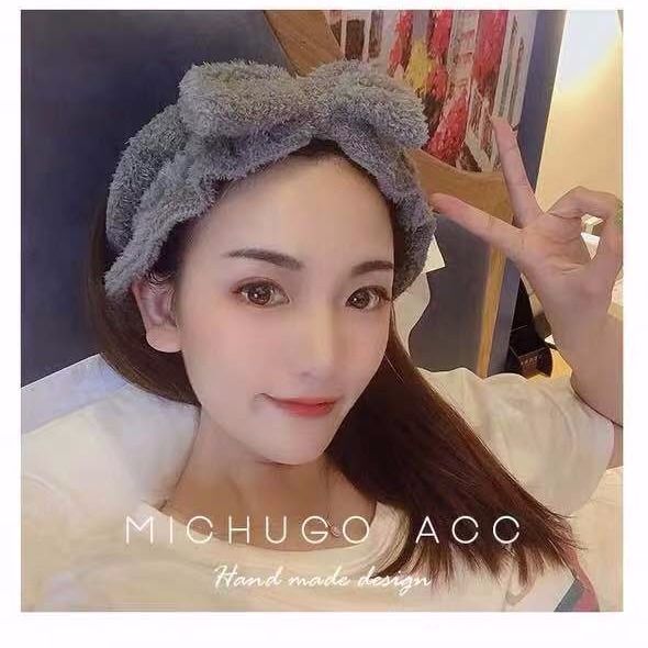 [Japanese Super Fairy Bow] Greythe republic of korea wash one 's face Hair band lovely Simplicity Internet celebrity Place a mask on the face Headband hair hoop female Hair bundle Headwear Headband Gargle Make up
