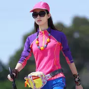 Quần áo leo núi phù hợp với mùa hè mỏng phần tay áo dài chạy thể thao chống nắng thoáng khí áo gió ngoài trời nhanh khô quần áo phụ nữ