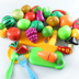 Nhà trẻ em mô phỏng, trái cây, rau, cắt, nhựa, trái cây, rau, gói, em bé, cậu bé, cô gái, 3 tuổi Đồ chơi gia đình