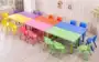 Phim hoạt hình phòng đa chức năng lớp học trẻ sơ sinh bàn ghế bốn đồ chơi bằng nhựa đồ nội thất có thể nâng trẻ em bảng ghế cho bé ăn dặm