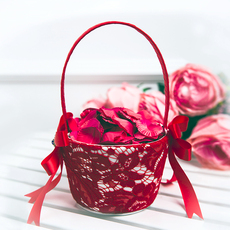 Свадебная корзина под цветы 美月佳馨蕾丝婚礼手提篮伴童花童花篮伴娘花篮花瓣篮子婚庆花篮