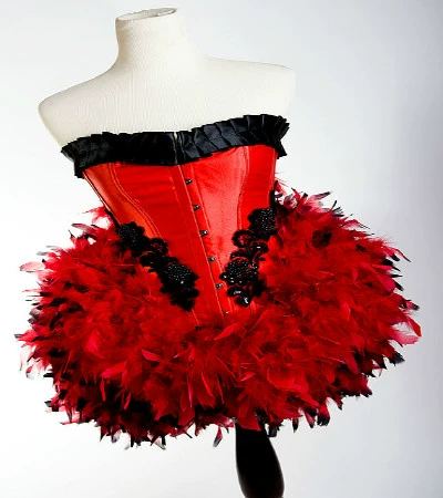 Áo corset kiểu gothic đầy ngực màu đỏ corset Court vest body-điêu khắc girdle thép xương Court corset - Corset