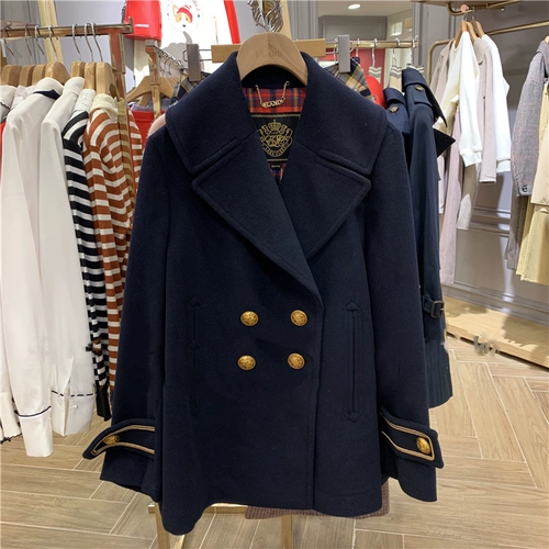 Демисезонная шерстяная куртка, короткое шерстяное пальто, 2020, в британском стиле