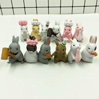 Милый кролик с животными, реалистичная фигурка, ручка, игрушка, белый кролик, 12 шт