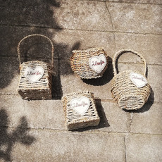 Свадебная корзина под цветы 森系diy插花田园北欧风草编 婚庆花篮