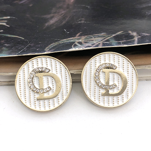 12 Stylefemale Windbreaker Outside sweater decorate button parts Metal overcoat button square circular latest fashion decorative pattern Button Versatile