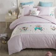 [Trẻ em] Dương elves giường phim hoạt hình gia đình thêu bốn giường đôi giường gói - Bộ đồ giường trẻ em