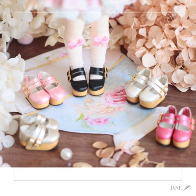 taobao agent Wooden bottom double strap shoes, small cloth Blythe jb azone 8 points LATI daily OB22