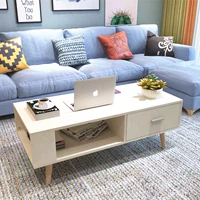 Bắc âu đồ nội thất hiện đại nhỏ gọn căn hộ nhỏ đa chức năng bàn cà phê bàn ​​ăn phòng khách kết hợp vuông lớp gỗ bàn kính sofa