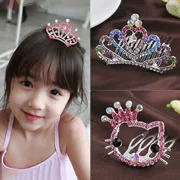 Vương miện trẻ em công chúa pha lê vương miện Hàn Quốc bé gái cô gái phụ kiện tóc kẹp tóc kẹp tóc kẹp tóc nữ