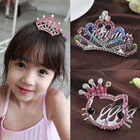Vương miện trẻ em công chúa pha lê vương miện Hàn Quốc bé gái cô gái phụ kiện tóc kẹp tóc kẹp tóc kẹp tóc nữ phụ kiện tóc trẻ em