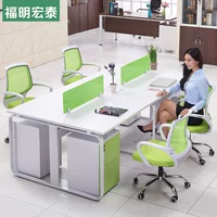 Bàn nhân viên bốn người đơn giản máy tính hiện đại đôi nhân viên ghế văn phòng nội thất văn phòng bàn ghế văn phòng tủ sắt văn phòng