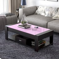 Tempered glass bàn cà phê hình chữ nhật căn hộ nhỏ phòng khách gỗ veneer đồ nội thất Trung Quốc bàn cà phê gỗ