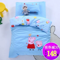 Bông ba mảnh giường giường bông bé bé xin nhập học của trẻ em trong nhà trẻ ngủ trưa chăn Liu Jiantao - Bộ đồ giường trẻ em 	bộ chăn ga cho bé trai	