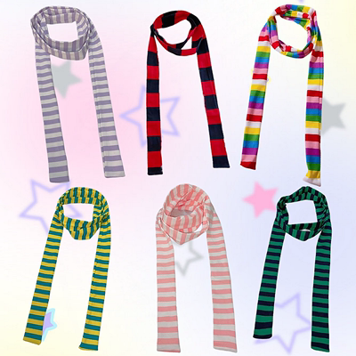 taobao agent Free shipping INS striped y2k millennial hot girl dopamine girl subculture fashion decorative shape fine scarf bib