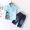 Thomas chính hãng Bộ đồ trẻ em Thomas Kids Áo sơ mi hoạt hình Quần áo 5 điểm Quần short denim - Phù hợp với trẻ em