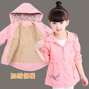 Áo khoác bé gái nhung 2018 mới mùa thu đông quần áo cotton quần áo trẻ em áo gió cho bé lớn phiên bản Hàn Quốc áo khoác cotton bé gái dày