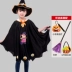 Halloween Trẻ Em Trang Phục Phù Thủy Bé Gái Bé Trai Áo Mẫu Giáo Hiệu Suất Nhà Ảo Thuật Áo Choàng Đạo Cụ Cos Phù Hợp Với 