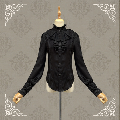 taobao agent Genuine retro long-sleeve, top, Lolita style, high collar