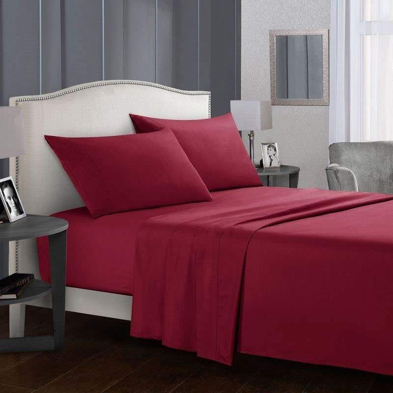 Claret2021bedsheetsetsfittedbedsheetsetbeddingcovertwin