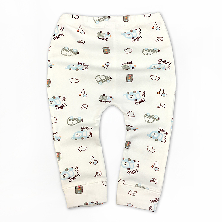 Cartoon Car With White Backgroundbaby Haren pants Spring and Autumn European style Children men and women baby pure cotton leisure time large PP trousers Leggings