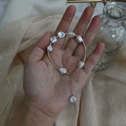Shu thiết kế * vòng tay nhỏ bằng đá Baroque ngọc trai * Vòng tay cưới vàng 14k của Mỹ tặng bạn gái - Vòng đeo tay Cuff