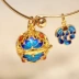 Cloisonne Sachet Ball Bracelet Gói nhỏ rỗng với mặt dây chuyền Vòng tay mặt dây chuyền với một món quà - Vòng đeo tay Clasp vòng tỳ hưu vàng Vòng đeo tay Clasp