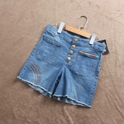 Này! Quần áo trẻ em C783 Châu Âu và Hoa Kỳ dành cho trẻ em độc thân mùa hè bằng vải cotton denim năm quần cho bé gái mùa hè - Quần jean