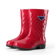 Giày đi mưa mùa cộng với ống nhung nhà bếp nữ ống ngắn phổ quát chống trượt mưa giày cao su giày cao gót nữ giày lao động