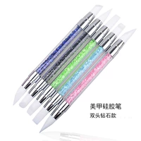 Nail hai đầu silicone bút rỗng khắc khắc áp lực sticker ma thuật gương Yunjin flash bột điểm khoan công cụ báo chí - Công cụ Nail máy dũa móng tay