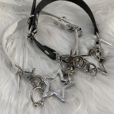 taobao agent 1 Gangster Inn Pentagram Barnae neck decoration subculture necklace rivet metal punk Gothic