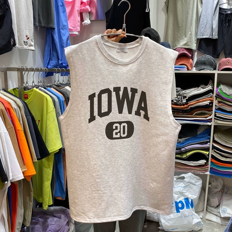 Quần áo nam Hàn Quốc mua Dongdaemun sống đơn giản chữ lỏng tay không tay áo thun cotton thể thao mùa hè - Lót