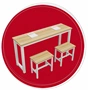 Bàn sinh viên bền bỉ sản xuất đồ nội thất đôi bộ bàn ghế nghệ thuật bàn ghế để thảo luận dày lên bàn đào tạo đơn giản - Nội thất giảng dạy tại trường tủ sách học sinh