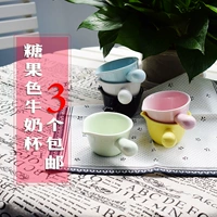 Творческая цветовая глазурь керамическая ручка с молочной банкой вестерн -чашка горшка кофейная чашка кофейная чашка западная тарелка йогурта