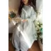 New Nhật Bản xếp li Crepe hòa tan trong nước Lace Court Cotton Retro Váy ngủ công chúa ngọt ngào và thanh lịch Mùa xuân hè - Đêm đầm Đêm đầm
