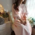 New Nhật Bản xếp li Crepe hòa tan trong nước Lace Court Cotton Retro Váy ngủ công chúa ngọt ngào và thanh lịch Mùa xuân hè - Đêm đầm Đêm đầm