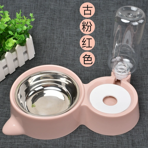 Собачья горшка чаша для кошачья чаша двойная чаша автоматическая питьевая вода для питания горшок для кошачья чаша кошка вода вода Антиочищенная рисовая чаша для животных питомцы