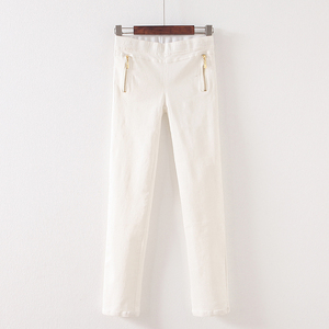 Hui Yi Ge cotton mùa hè đàn hồi eo cao eo quần Hàn Quốc phiên bản của mỏng đơn giản hoang dã chân đàn hồi quần phụ nữ quần quần áo cho người béo nữ