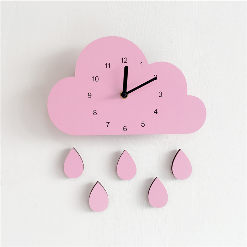 Σπίτι Cloud Water Drops Silent Διακόσμηση Τοίχου Παιδικό Δωμάτιο Ρολόι Κρεμαστό Φωτογραφία Στήριγμα_voghion.com