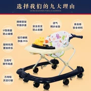 Xe đẩy trẻ em cho bé tập đi 6 7-18 tháng chống rollover đa chức năng đẩy tay nam và nữ có thể ngồi chống chân