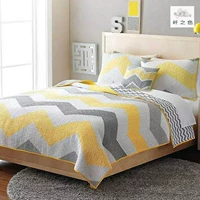 Mỹ quilting đơn giản được bao phủ bởi bông cotton rửa giường bao gồm ba bộ vàng thực sự chính tả mùa hè mát mẻ là [sợi màu] ga trải giường thắng lợi