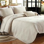 Mỹ màu rắn quilted bởi trải giường ba miếng 1.8 mét tấm bìa là đa chức năng bởi bông màu be thêu quilt