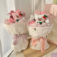 Плюшевая кукла, кролик, милая игрушка на день Святого Валентина, популярно в интернете, букет, с медвежатами, подарок на день рождения