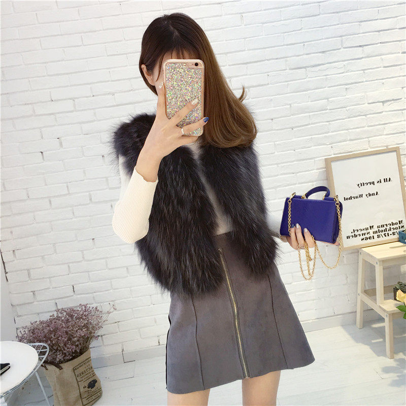 2018 new Haining lông vest fox fox ngắn nữ vest da mỏng một chống mùa giải phóng mặt bằng