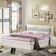 Phòng ngủ một mét tám giường cửa trượt tủ quần áo bộ nội thất nhà ở kết hợp tấm trắng đơn giản Trung Quốc đặt gỗ