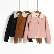 Áo khoác mùa thu và mùa đông áo khoác nữ phiên bản Hàn Quốc áo khoác dày bằng da cừu thời trang áo khoác cotton ngắn thẳng M45  49 - Bông