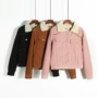 Áo khoác mùa thu và mùa đông áo khoác nữ phiên bản Hàn Quốc áo khoác dày bằng da cừu thời trang áo khoác cotton ngắn thẳng M45  49 - Bông áo phao hàn quốc nữ