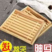 Gỗ óc chó màu đen khay gỗ rắn hình chữ nhật đĩa gỗ vuông tấm trái cây bữa ăn nhẹ cuối bữa ăn tấm Nhật Bản tấm gỗ - Tấm